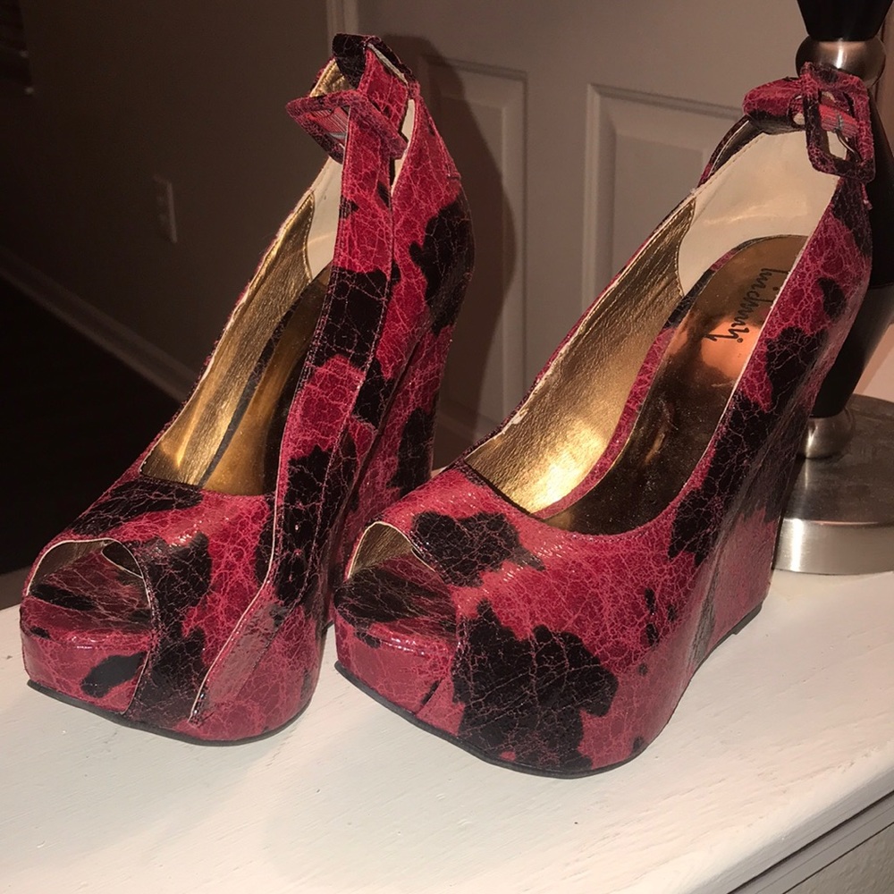 Red and black heels